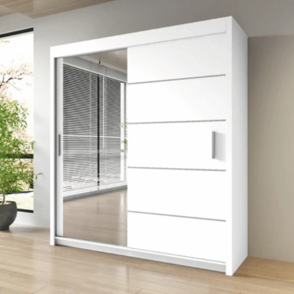 lyon sliding door wardrobe white