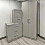 alina bedroom set in grey color