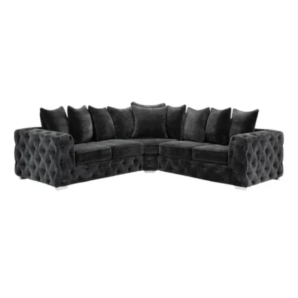 Ashton corner sofa set in black color
