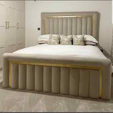 golden panel line moon light bed frame